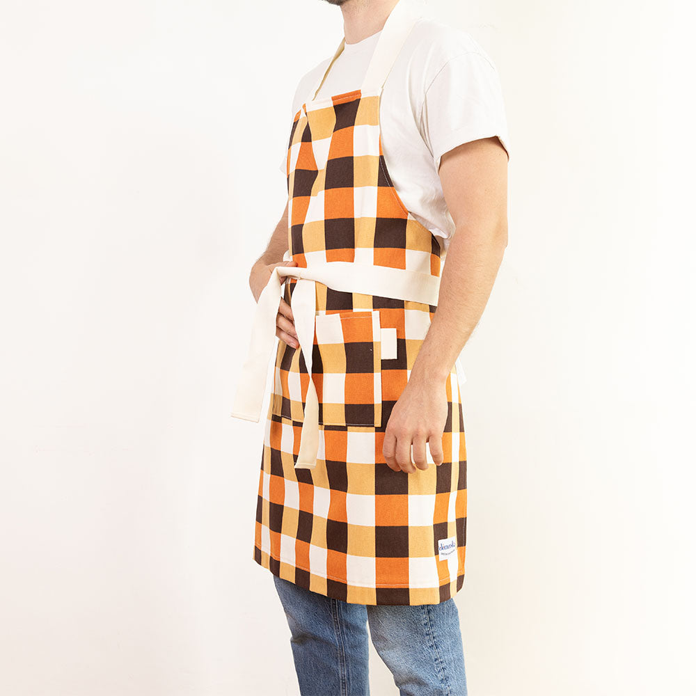 Tablier vintage orange
