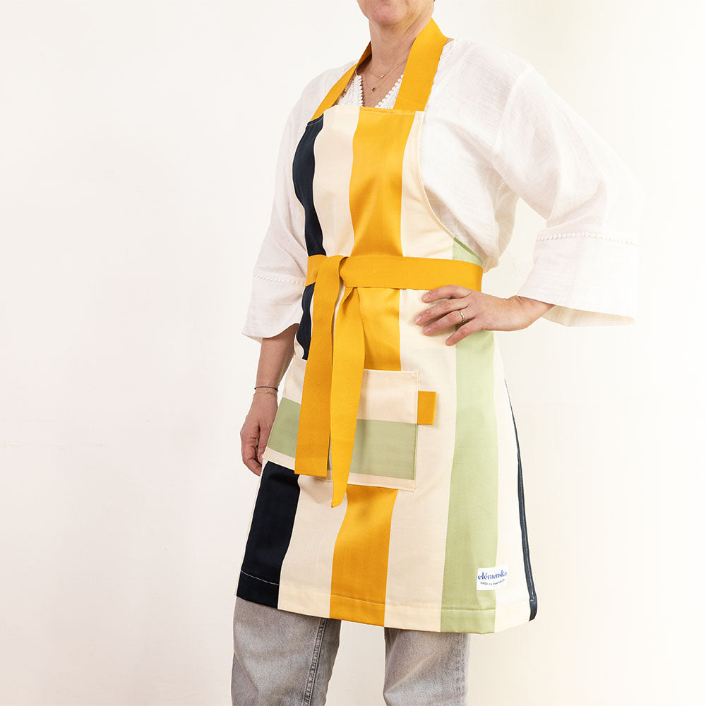 Tablier rayures jaune