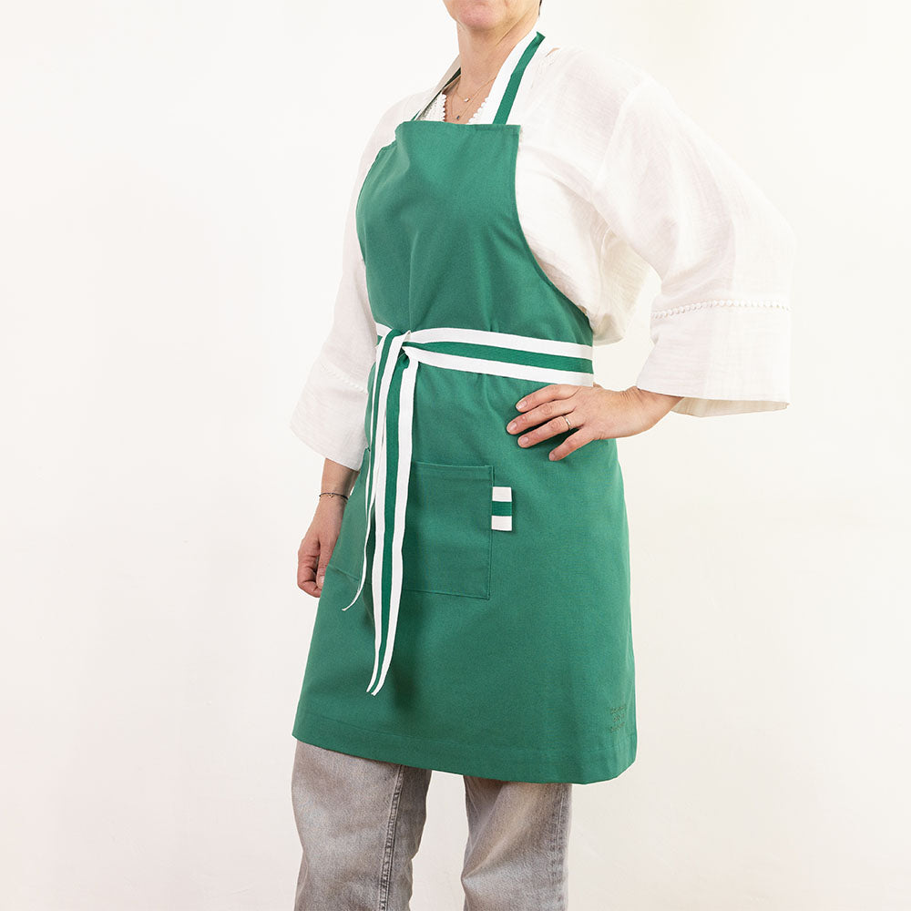 tablier vert chou