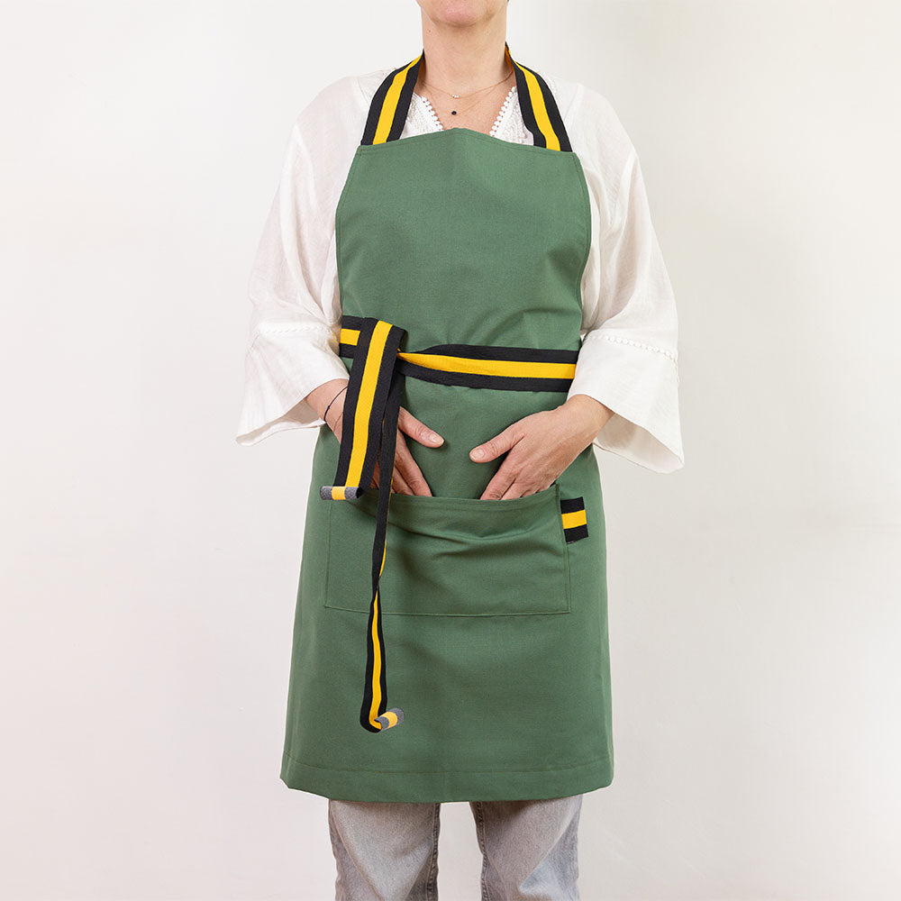 tablier vert haricot
