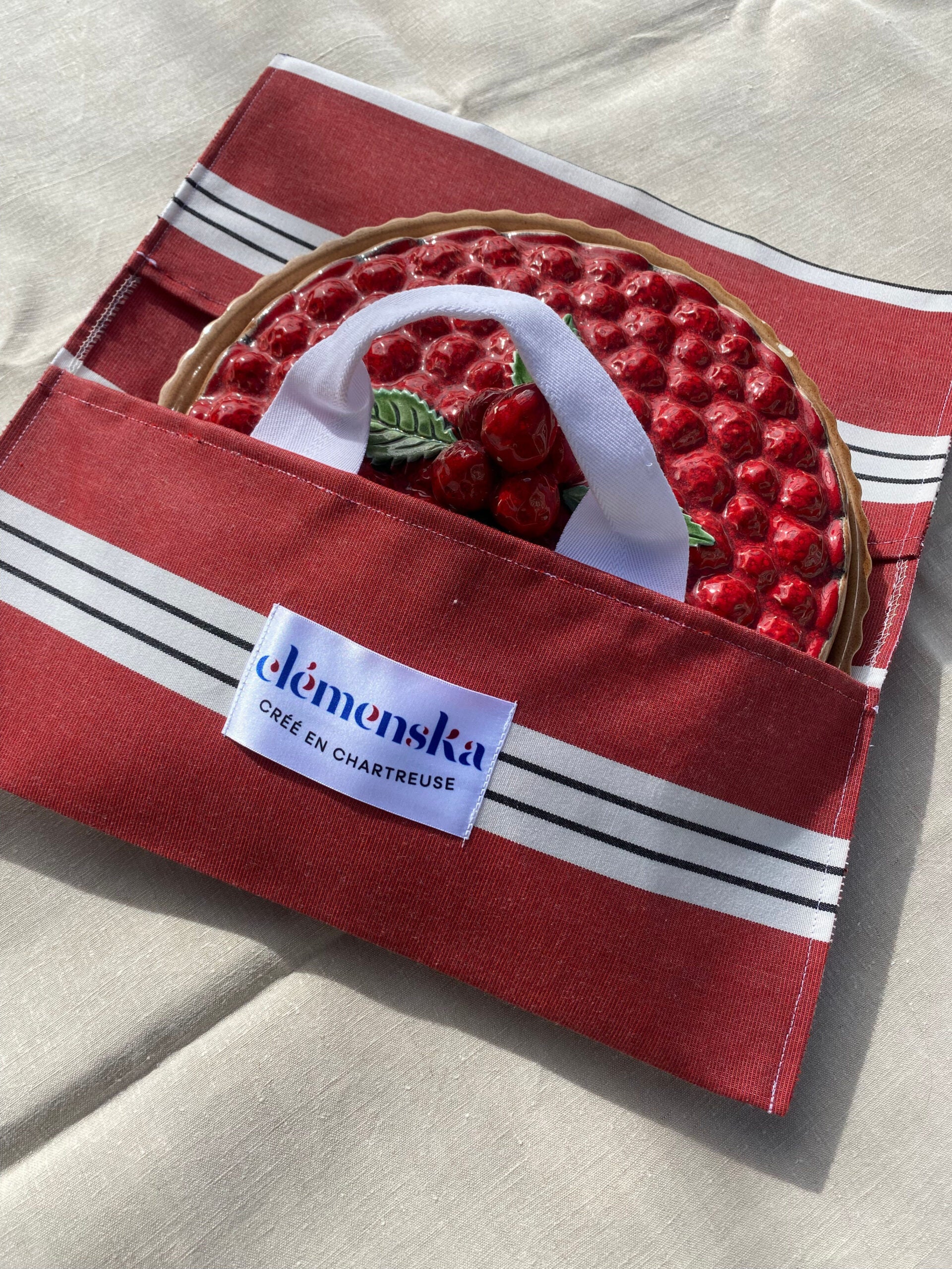 Sac à tarte bordeaux et blanc
