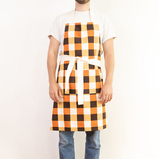 tablier vintage orange