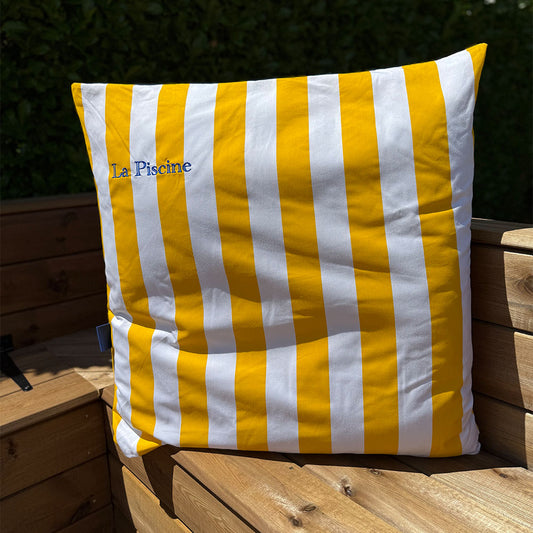 Coussin Rayures Jaune