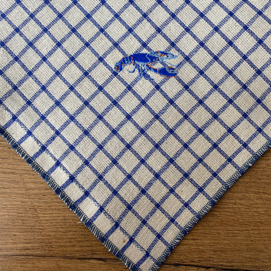 Lot Manique /Torchon Bleu Homard